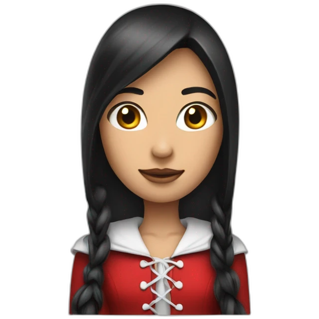 red-ridding-hood-long-straight-black-hair-with-white-streak-hair emoji
