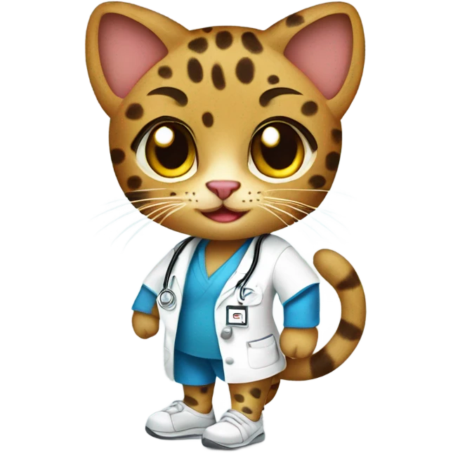 Leopard cat nurse in jogging shoes emoji
