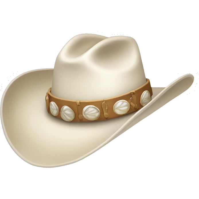 White cowgirl hat with shell band emoji
