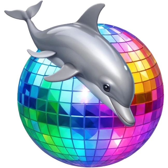 dolphin dancing under disco ball emoji