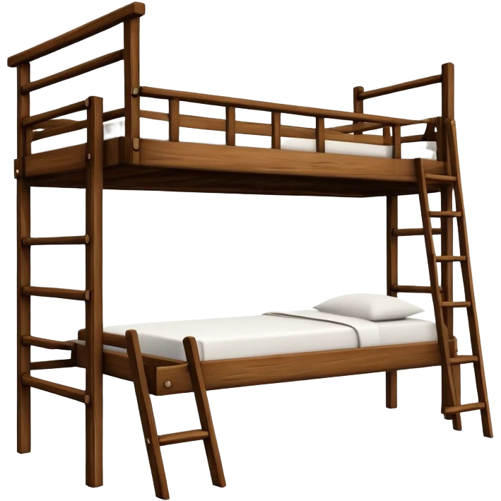 wooden cabin bed with ladder emoji