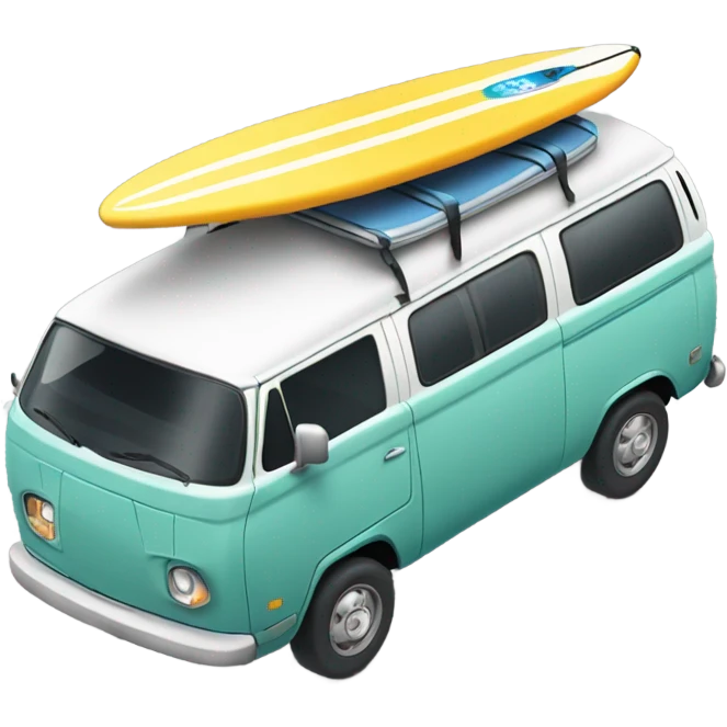 Auto (VAN) with surfs on the roof emoji