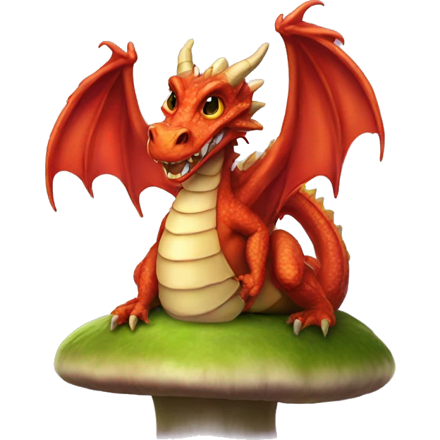 Dragon on a mushroom emoji