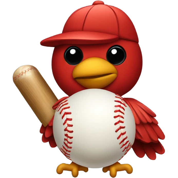 Cardinal with a baseball  emoji
