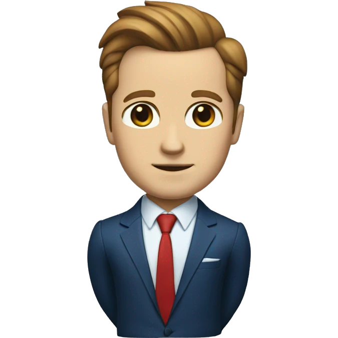 harvey specter in blue suit, red tie emoji