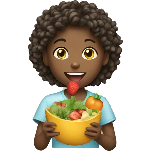children eating healthy food emoji