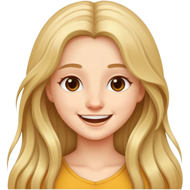 happy girl with long hair emoji