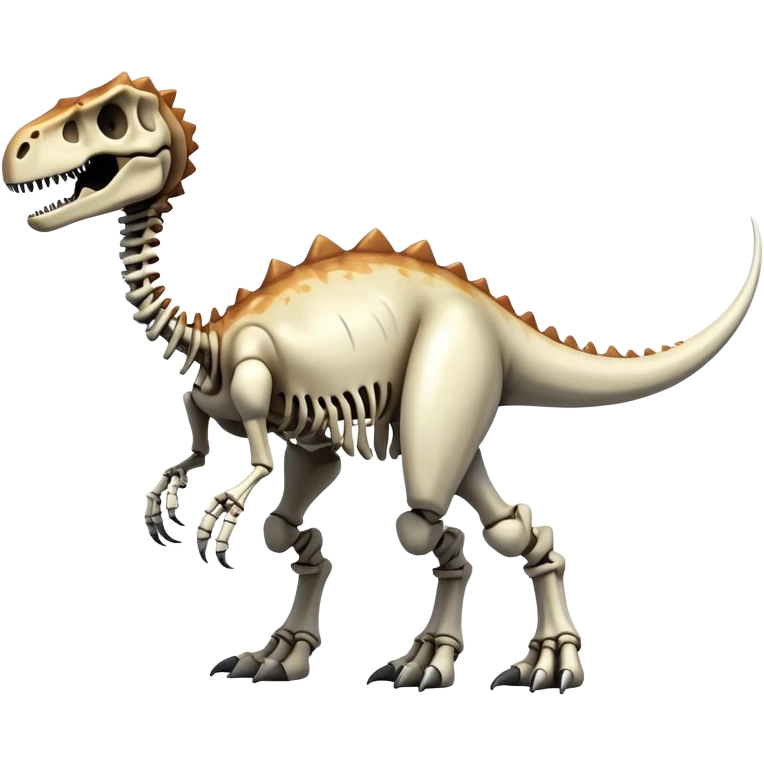 An epic shiny cool edgy skeletal bone dinosaur, full body emoji