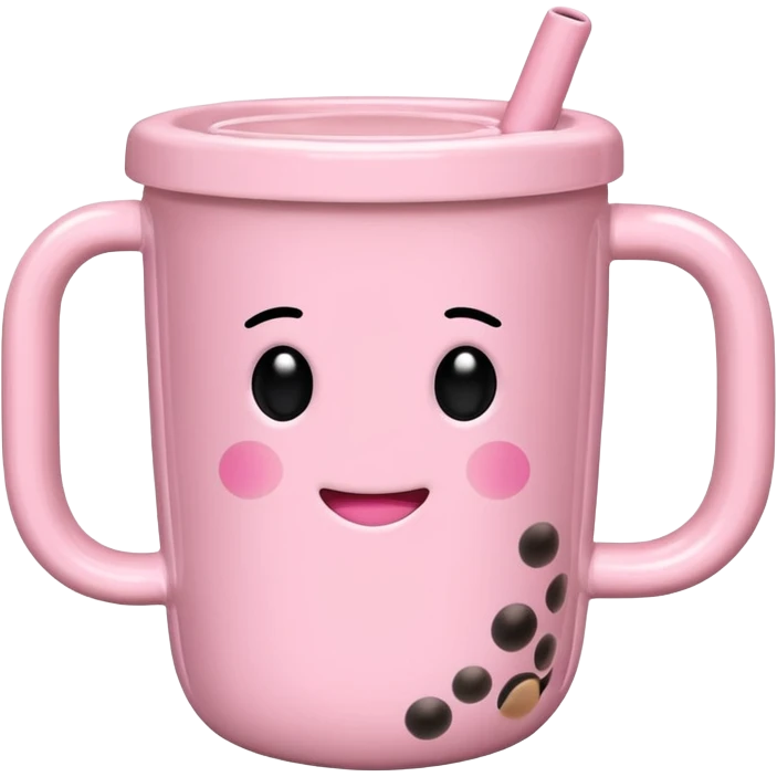 Pink mug with bubble tea, Without a face, Just a pink bubble tea mug (WITHOUT A FACE!!!!!!) emoji