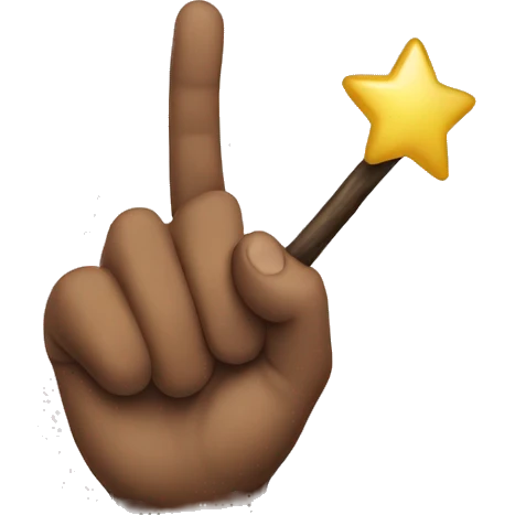 Hand holding wand emoji