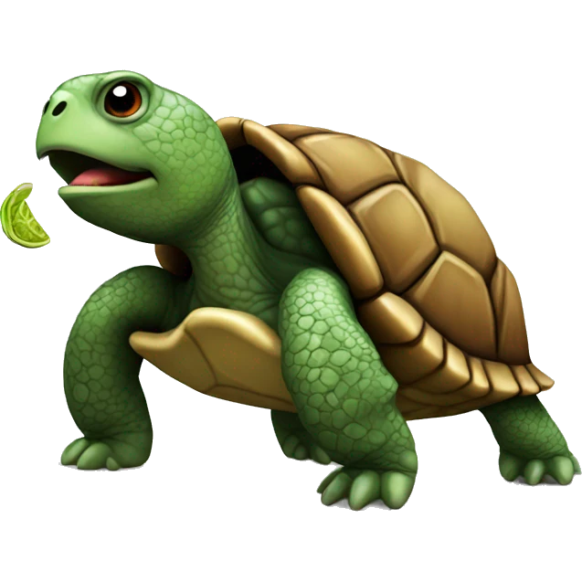 Turtle eating back  emoji