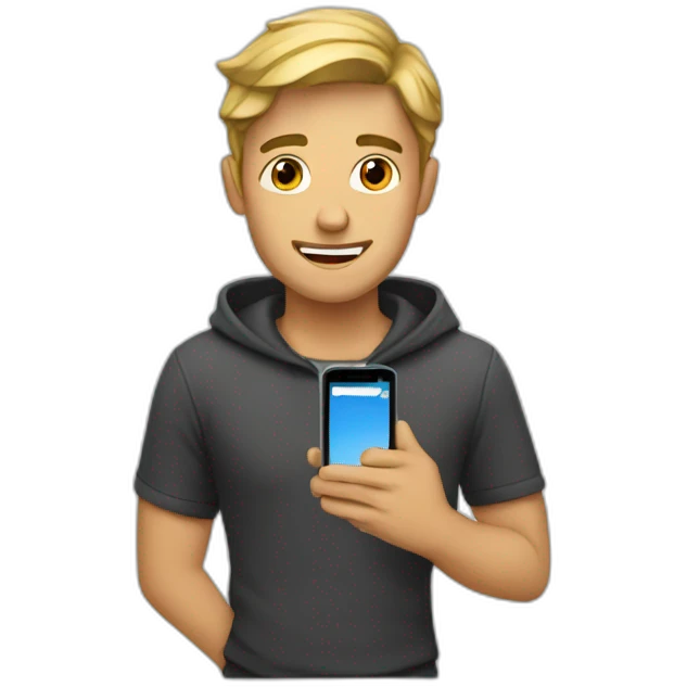 guy with phone emoji
