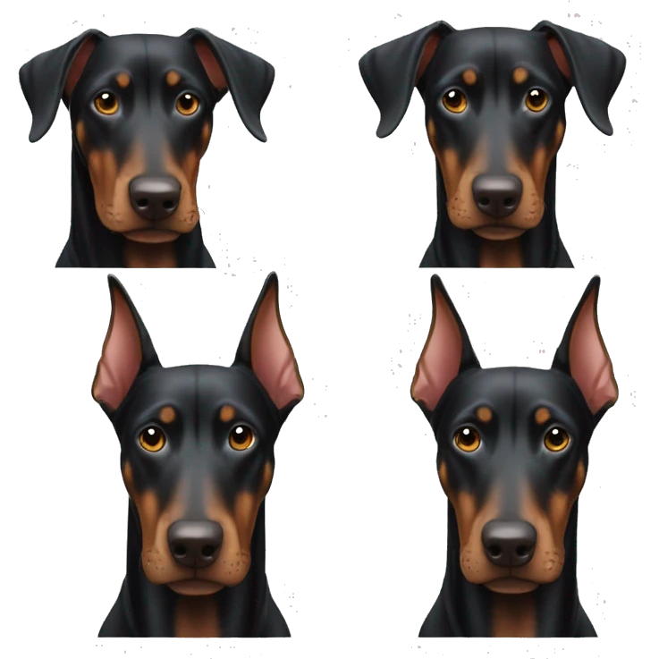 Two different dobermans  emoji