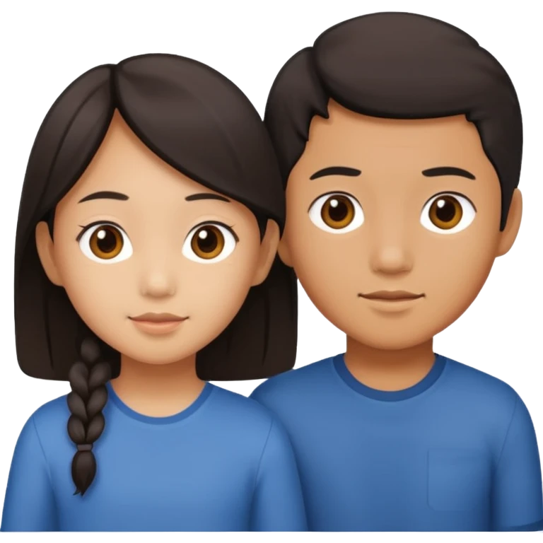 Mixed Asian siblings emoji