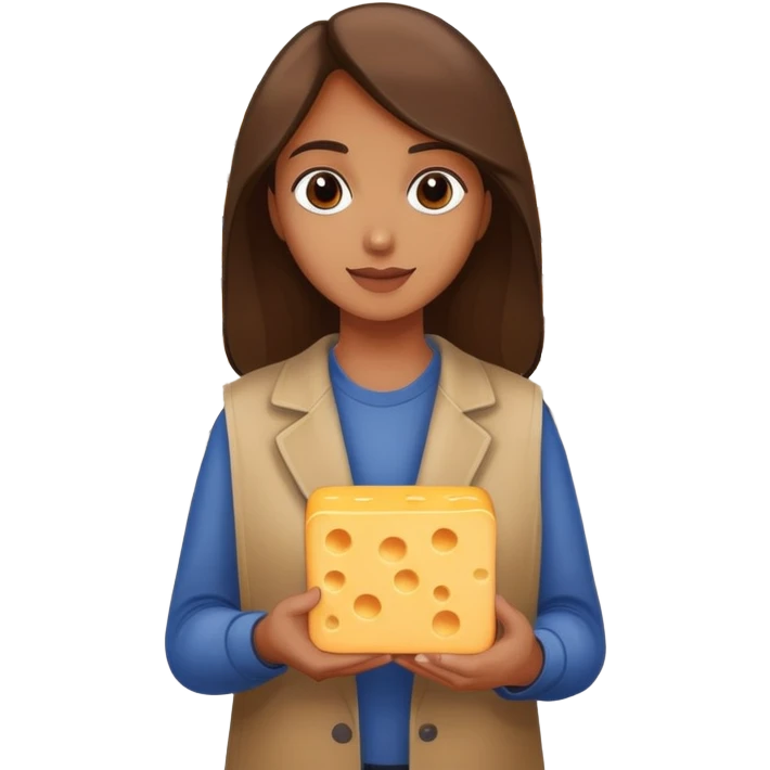 a person shopping in a supermarket and holding cheese emoji