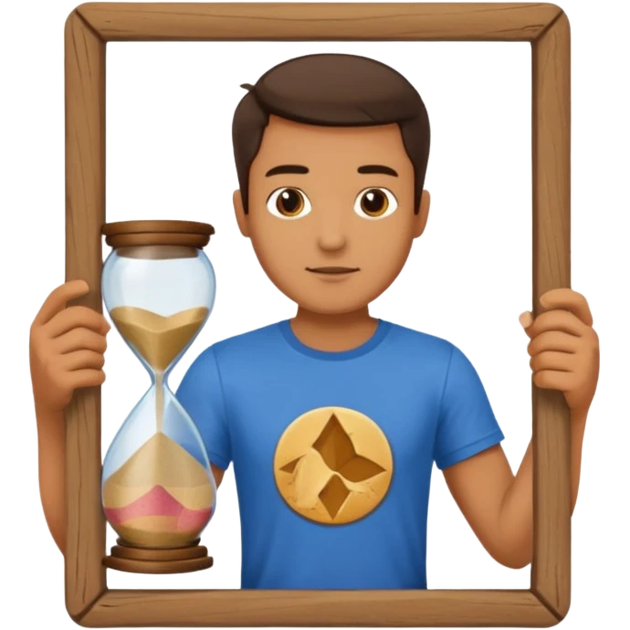 man holding sand time emoji