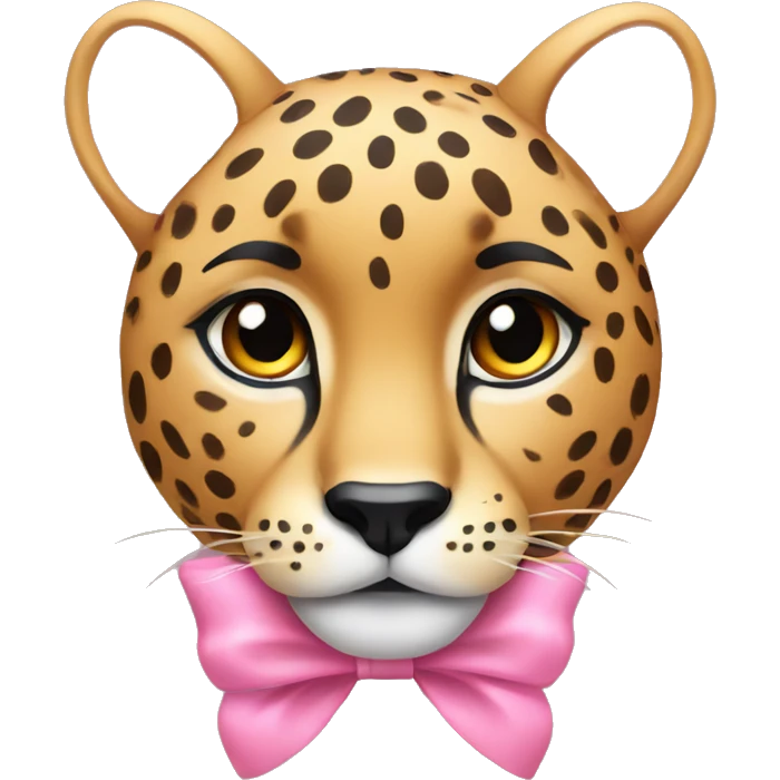 Cheetah face with a pink bow emoji