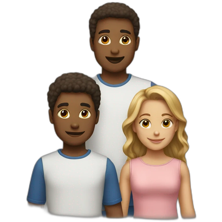 two brothers and a sister white emoji