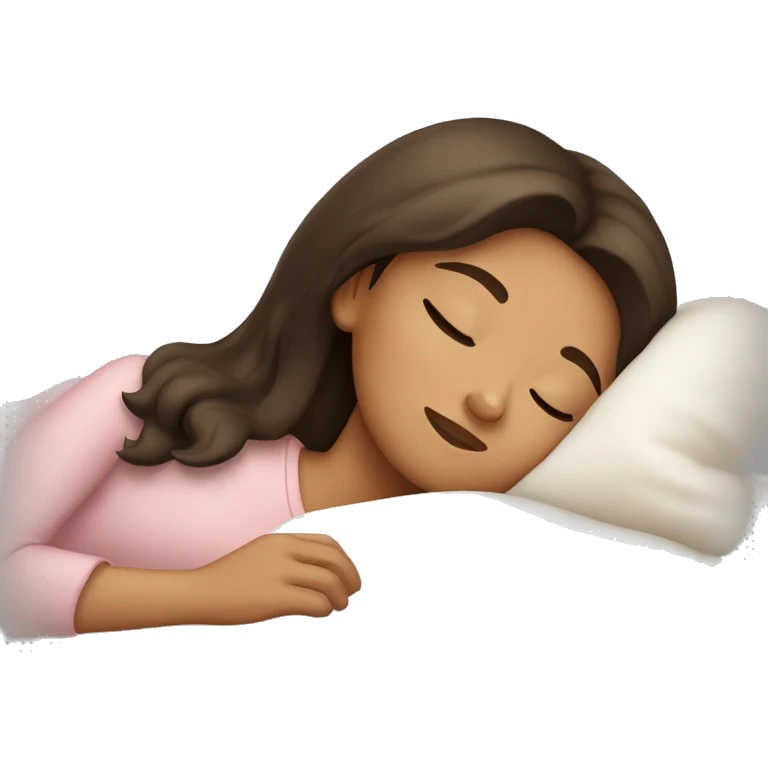 Brunette girl sleeping emoji