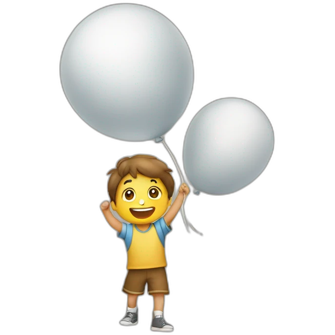 Niño lamiendo un balon emoji