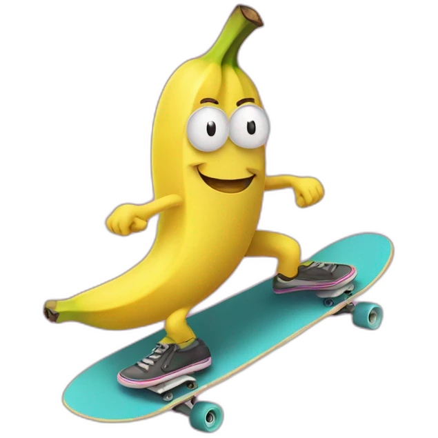 Banana on skateboard emoji