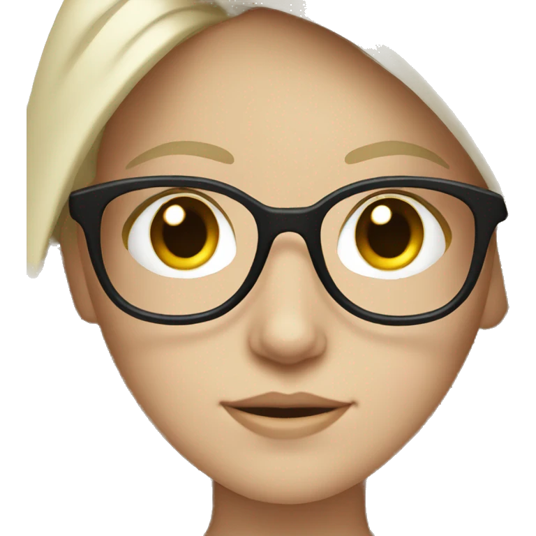 White girl with black hair and glasses emoji