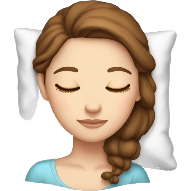 White girl with brown hair sleeping on Christmas  emoji
