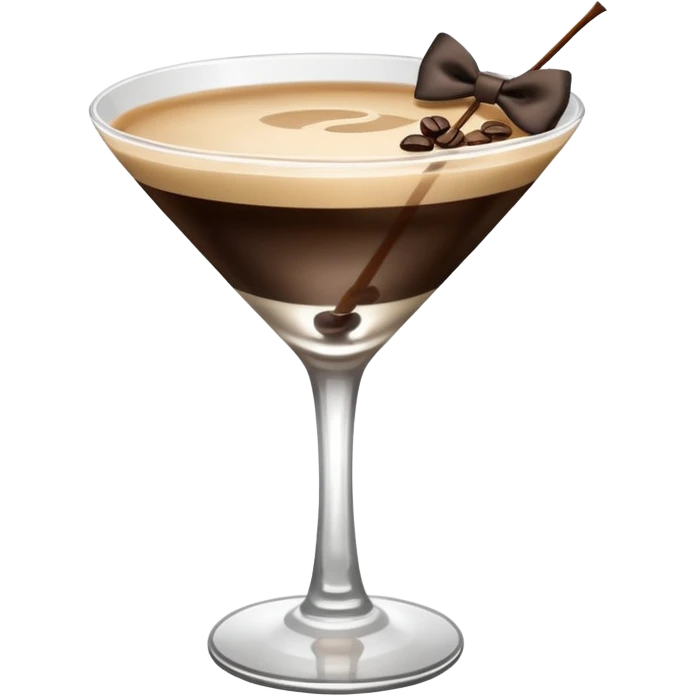 espresso martini with big Black Bow on martini  emoji
