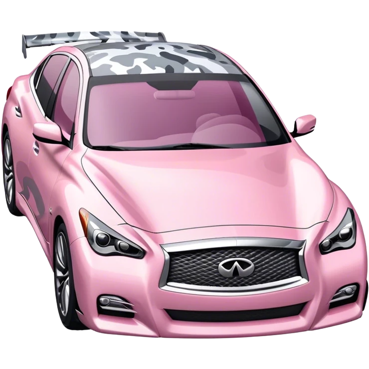 Infiniti car with pink and white and grey camo emoji