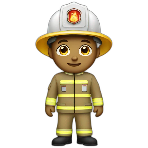 White tan fireman stand up emoji