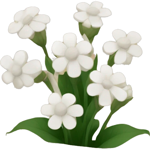 white flowers in brown paper emoji