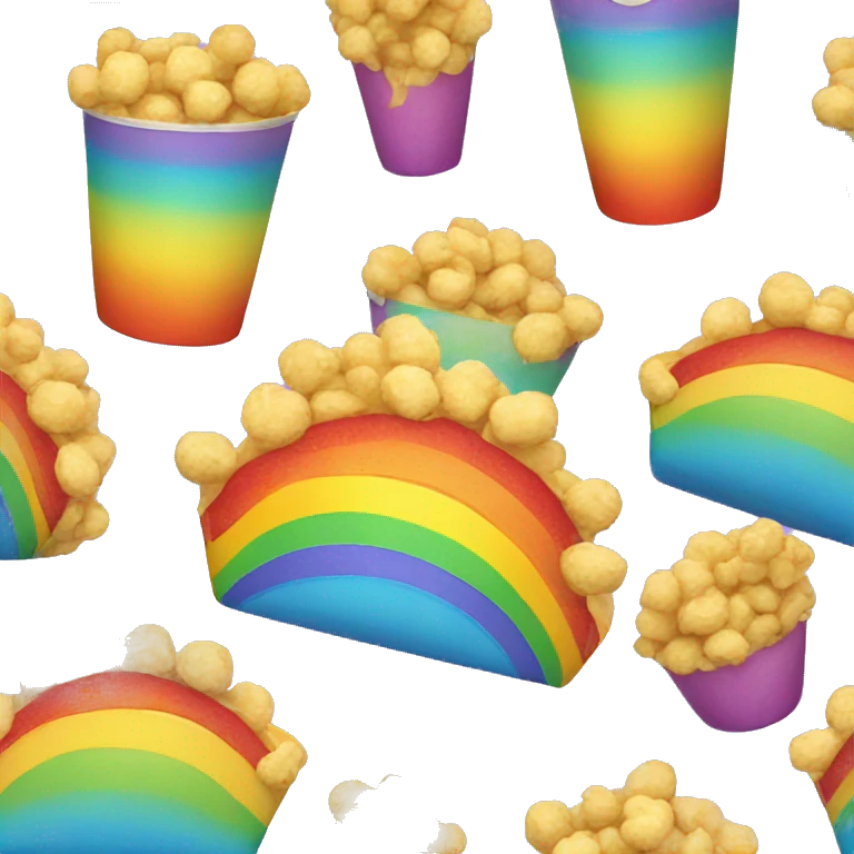 Rainbow popcor emoji