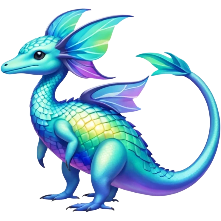 Shiny Exotic Colorful Amaura-Aurorus-Fakémon-hybrid-creature (full body)  emoji
