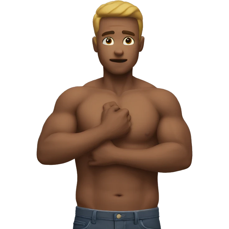 hitting his chest with his hand  emoji