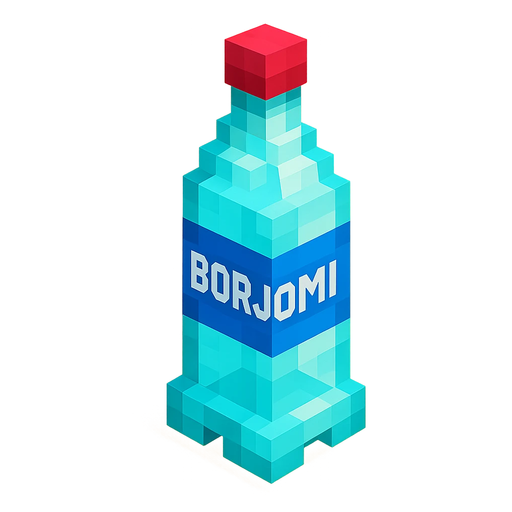 Borjomi bottle with a blue label emoji