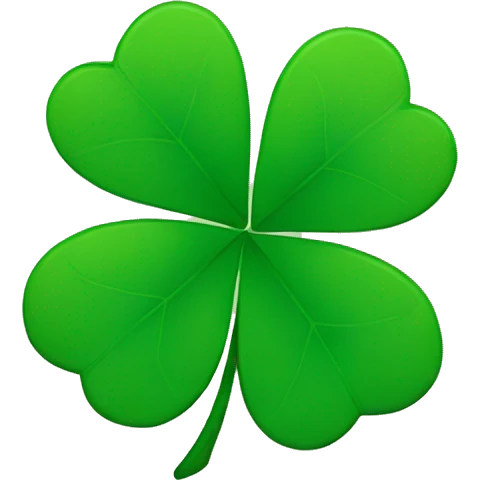 Four leaf clover heart emoji
