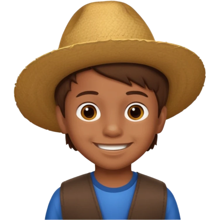 A 6 year old mexican boy with brown hair and no hat emoji
