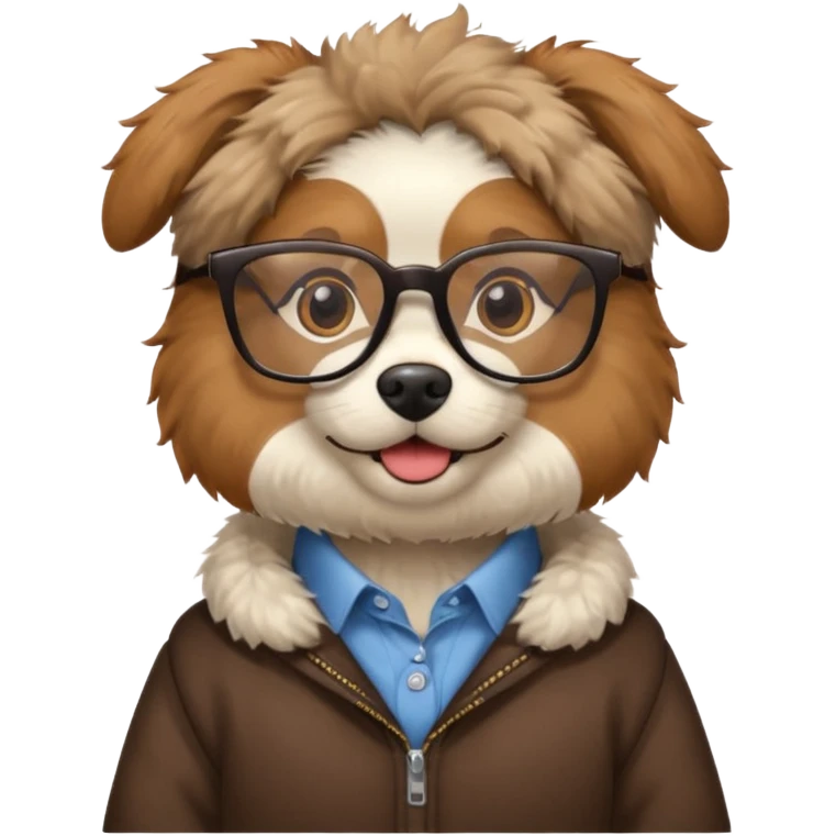 dog with clothes and wearing glasses emoji