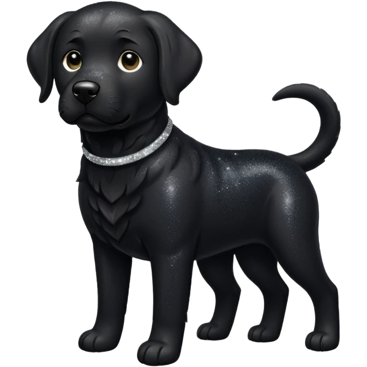 Black lab with black sparkly fur emoji