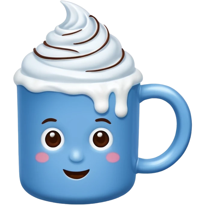 Blue and white hot chocolate emoji