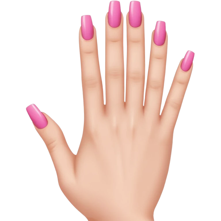 Cute acrylic nails on 5 fingers emoji