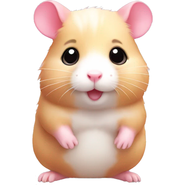 a cute small pink hamster emoji