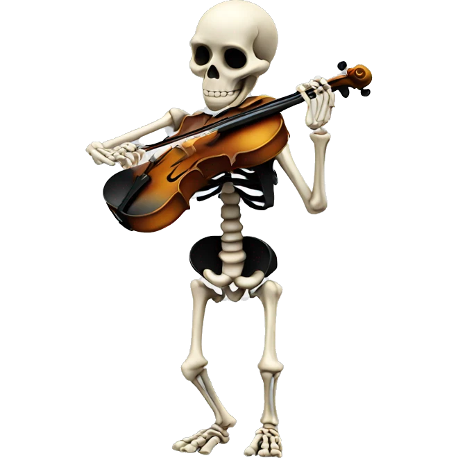 Skeleton playing violin emoji