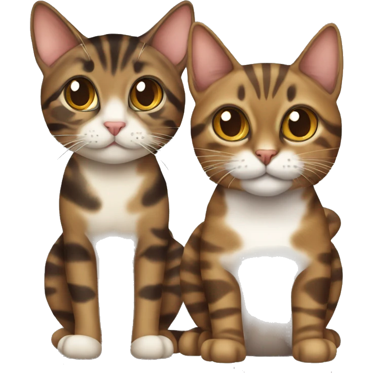 brown tabby cat with tortie cat emoji