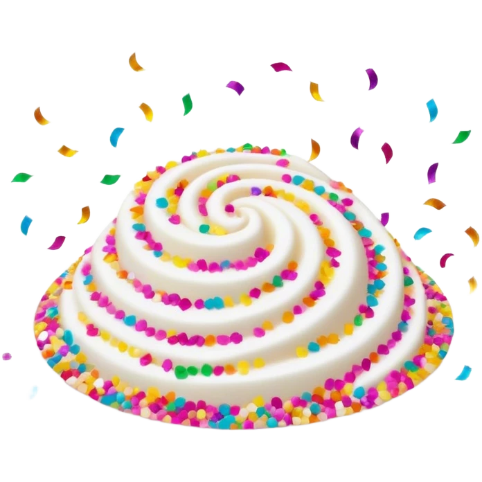 Cinematic Realistic Sparkles & Sprinkles, a delicate swirl of tiny, multicolored sugar confetti and edible glitter, scattered across a smooth reflective surface, each speck glinting under soft ambient light, glowing vibrantly with a dreamy and magical charm. emoji