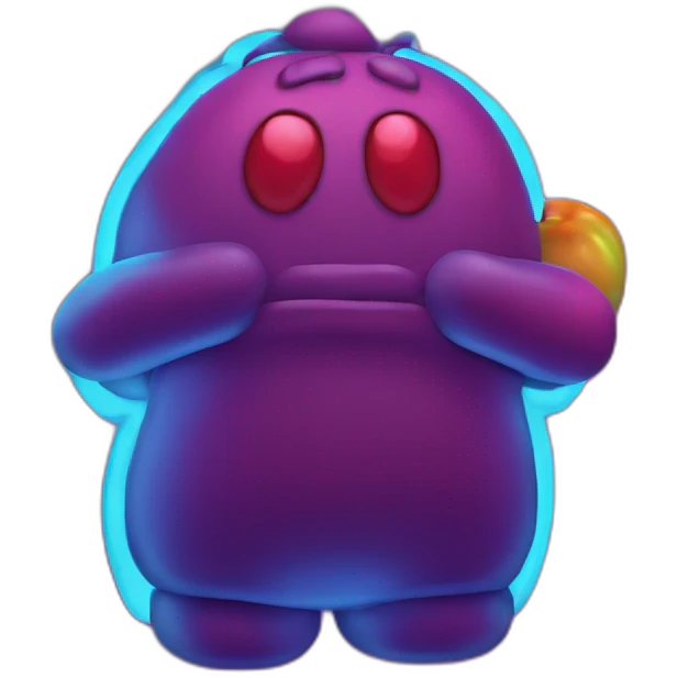 Juicy booty neon sign style man emoji