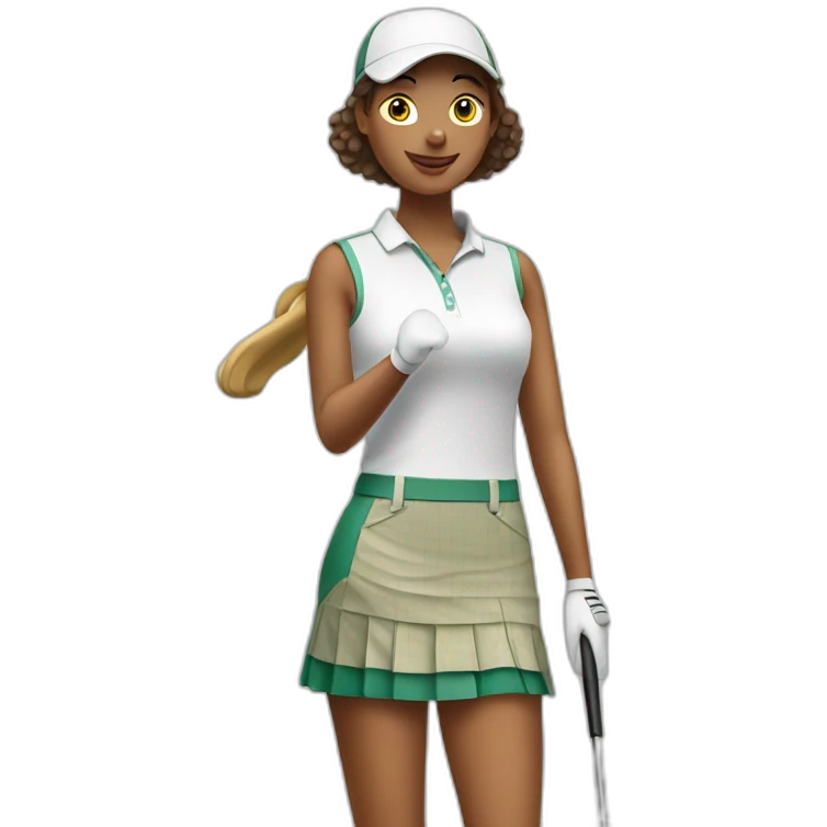 Women golfer in cute skirt emoji