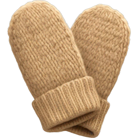 pair of wool tan mittens emoji