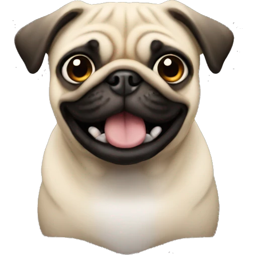 A pug crazy emoji