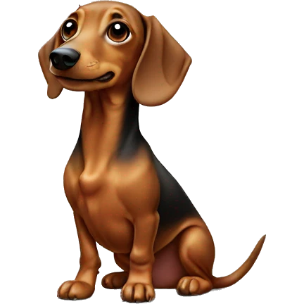 A dachshund sitting on its hind legs emoji